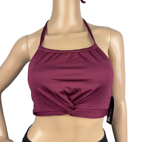 New Carmen Marc Valvo Weave Halter Twist Front Bikini Swim Top – Size S - Picture 1 of 6